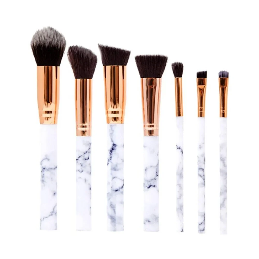 🆕 Zoë Ayla 7 Piece Marble Effect Make Up Brush Set with Vegan Leather Pouch